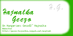 hajnalka geczo business card